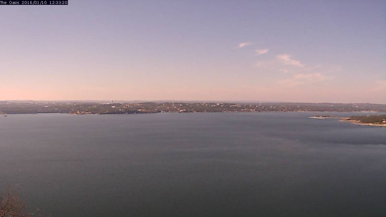 Lake Travis webcam, January 10, 2016 11:40 AM CT