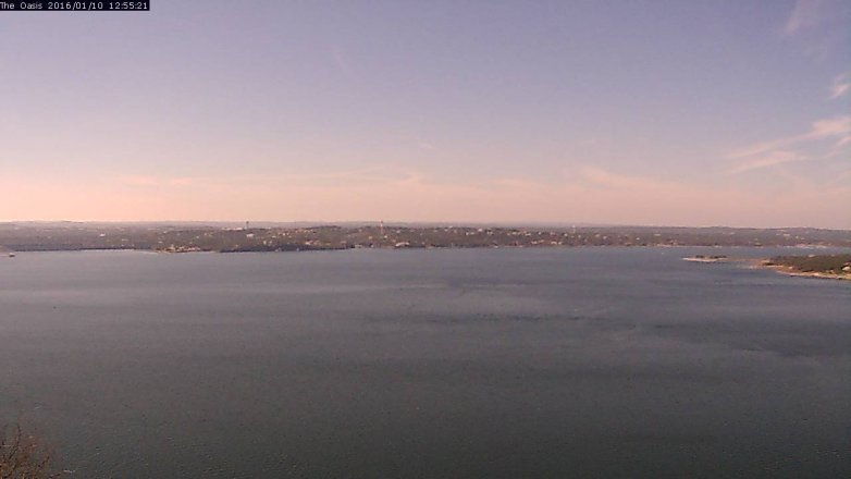 Lake Travis webcam, January 10, 2016 12:05 PM CT