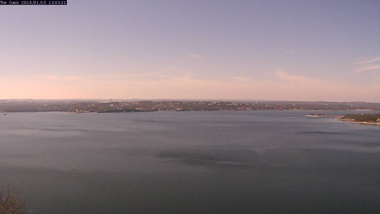 Lake Travis webcam, January 10, 2016 12:10 PM CT
