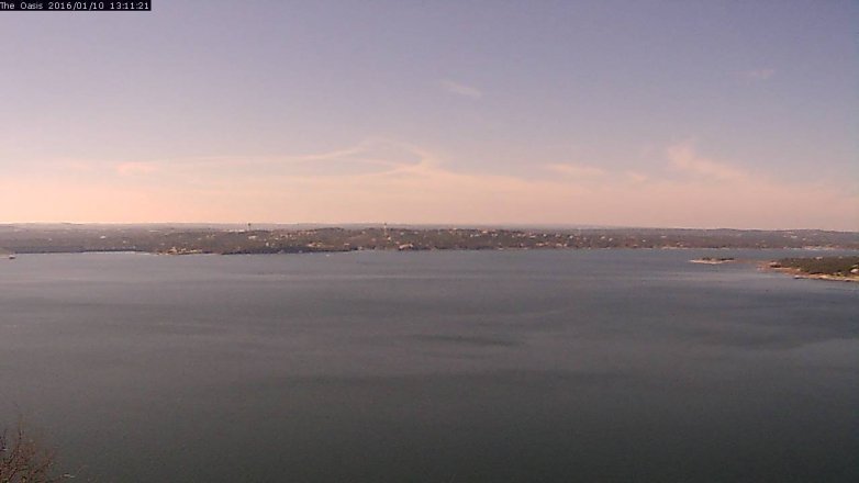 Lake Travis webcam, January 10, 2016 12:20 PM CT