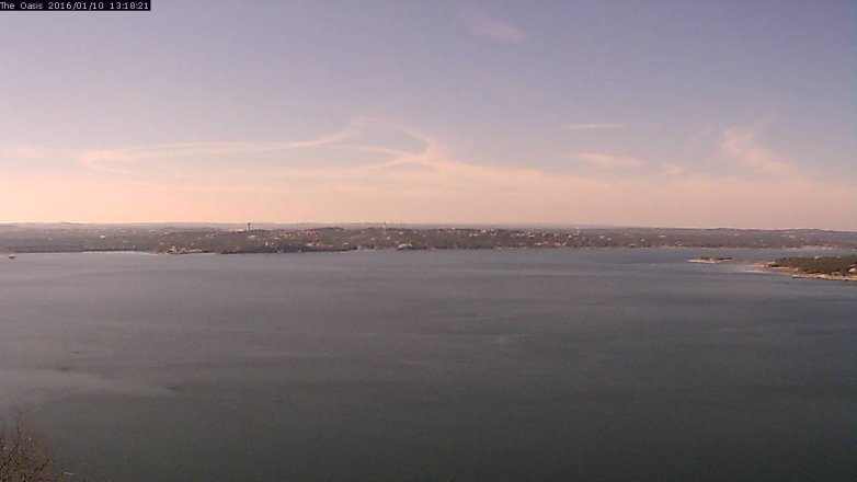 Lake Travis webcam, January 10, 2016 12:25 PM CT