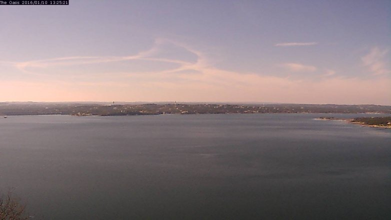 Lake Travis webcam, January 10, 2016 12:30 PM CT