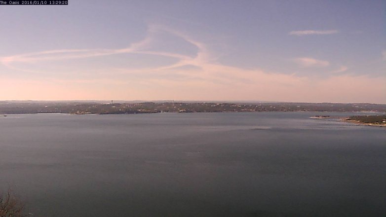 Lake Travis webcam, January 10, 2016 12:35 PM CT