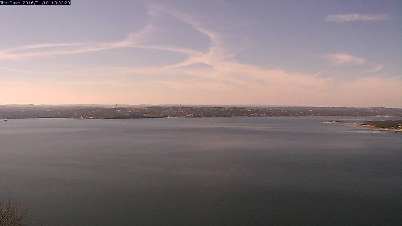 Lake Travis webcam, January 10, 2016 12:40 PM CT