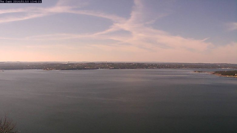 Lake Travis webcam, January 10, 2016 12:50 PM CT