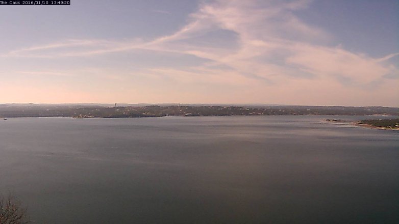 Lake Travis webcam, January 10, 2016 12:55 PM CT