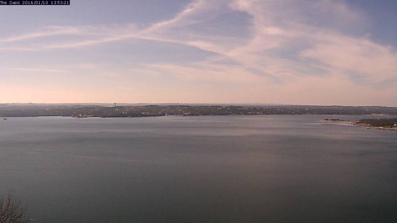Lake Travis webcam, January 10, 2016 1:00 PM CT