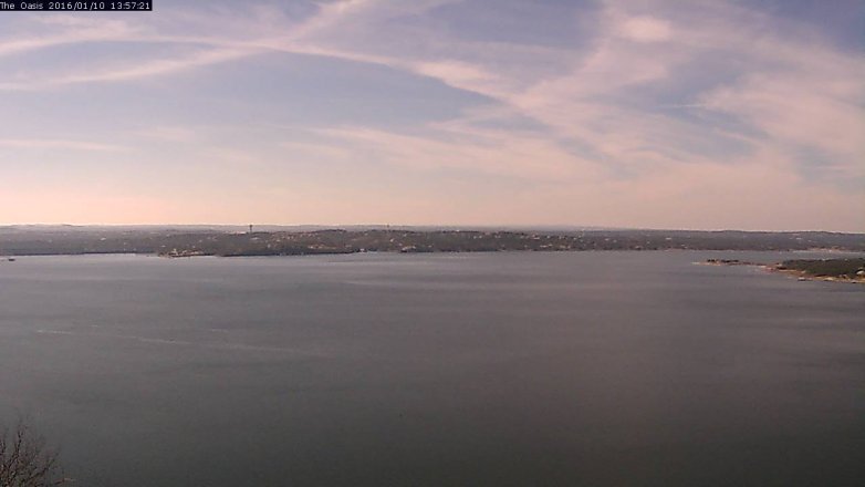 Lake Travis webcam, January 10, 2016 1:05 PM CT