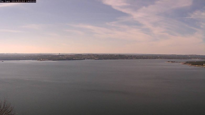 Lake Travis webcam, January 10, 2016 1:10 PM CT