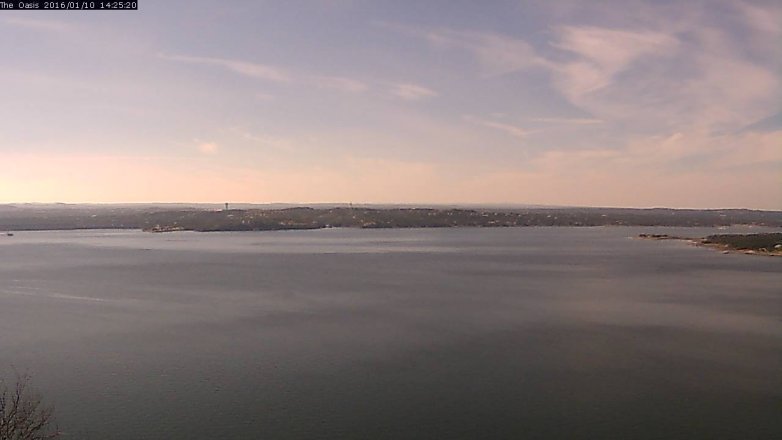 Lake Travis webcam, January 10, 2016 1:30 PM CT