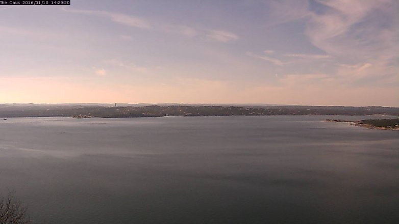Lake Travis webcam, January 10, 2016 1:35 PM CT