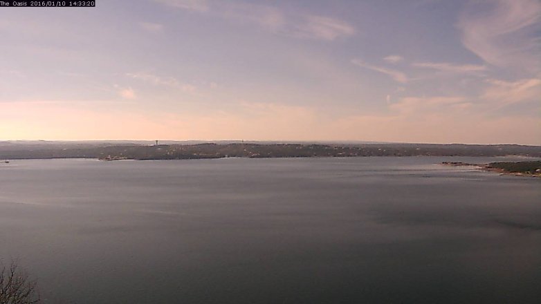 Lake Travis webcam, January 10, 2016 1:40 PM CT