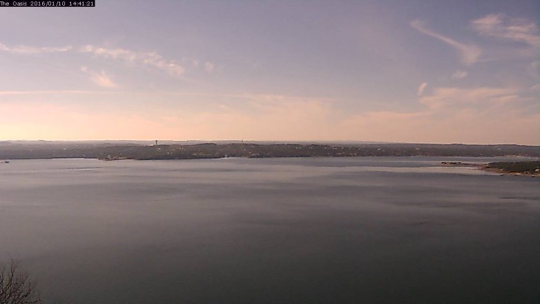 Lake Travis webcam, January 10, 2016 1:45 PM CT
