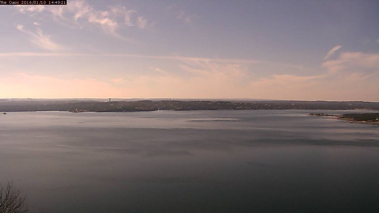 Lake Travis webcam, January 10, 2016 1:55 PM CT