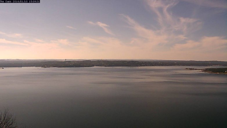 Lake Travis webcam, January 10, 2016 2:15 PM CT