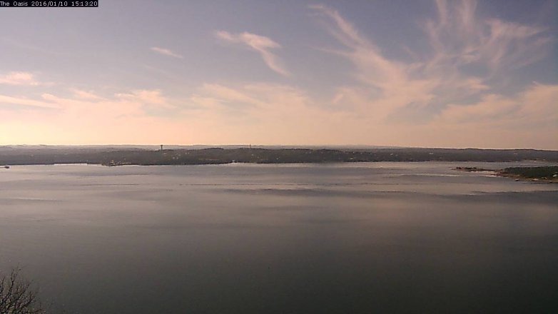 Lake Travis webcam, January 10, 2016 2:20 PM CT