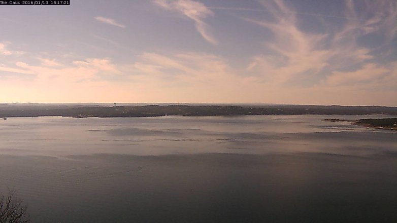 Lake Travis webcam, January 10, 2016 2:25 PM CT