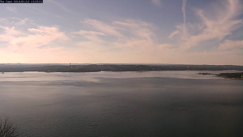 Lake Travis webcam, January 10, 2016 2:35 PM CT