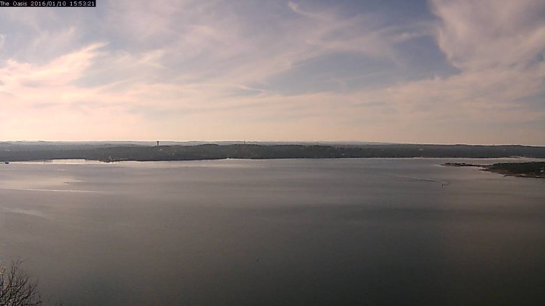 Lake Travis webcam, January 10, 2016 3:00 PM CT