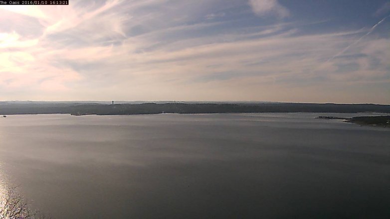 Lake Travis webcam, January 10, 2016 3:20 PM CT