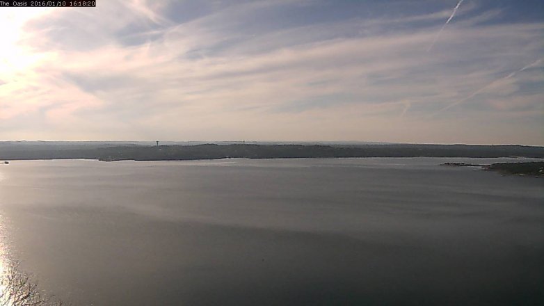 Lake Travis webcam, January 10, 2016 3:25 PM CT
