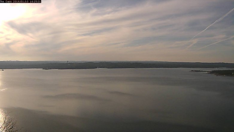 Lake Travis webcam, January 10, 2016 3:30 PM CT