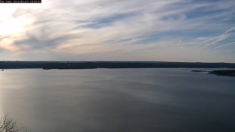 Lake Travis webcam, January 10, 2016 3:40 PM CT
