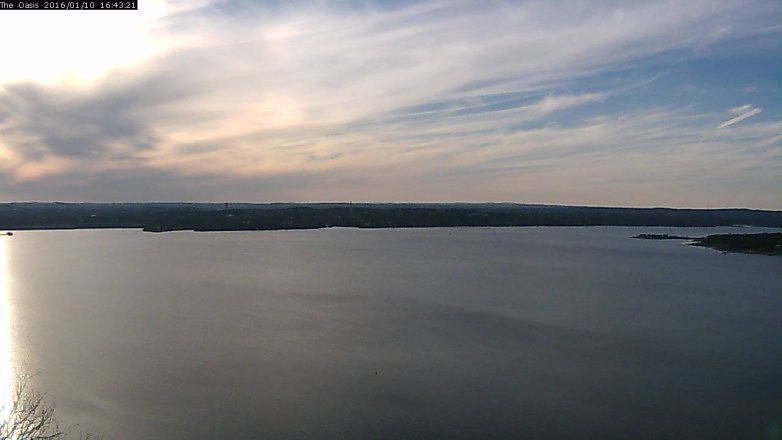 Lake Travis webcam, January 10, 2016 3:50 PM CT