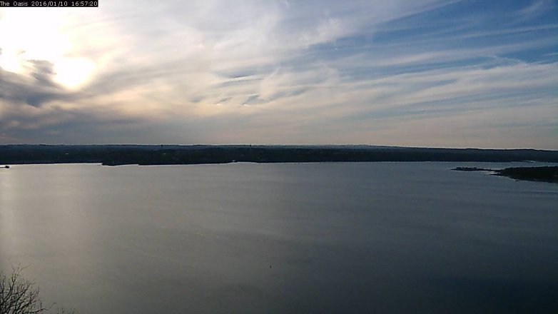 Lake Travis webcam, January 10, 2016 4:05 PM CT