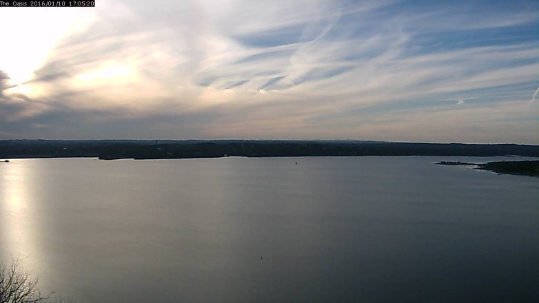 Lake Travis webcam, January 10, 2016 4:10 PM CT