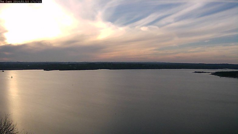 Lake Travis webcam, January 10, 2016 4:25 PM CT