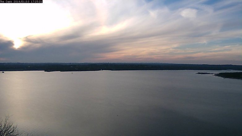 Lake Travis webcam, January 10, 2016 4:30 PM CT