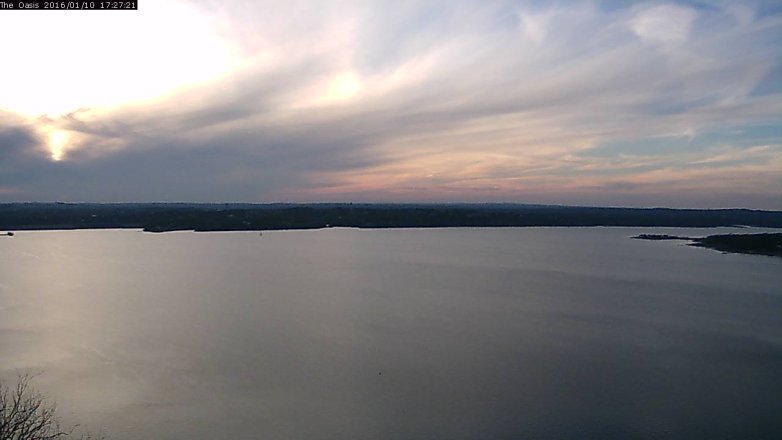 Lake Travis webcam, January 10, 2016 4:35 PM CT