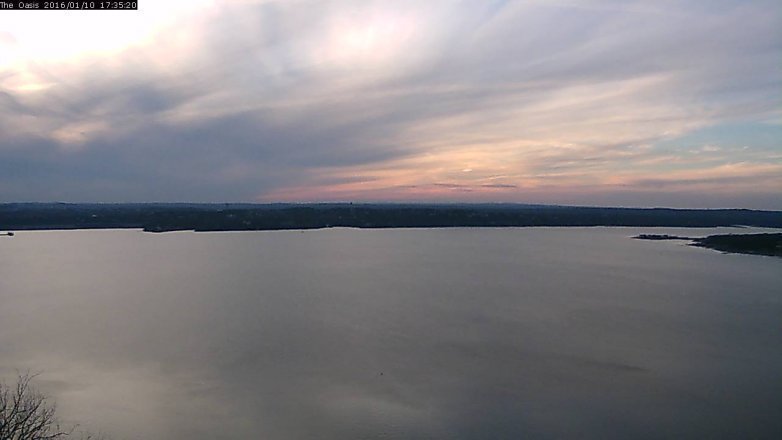 Lake Travis webcam, January 10, 2016 4:40 PM CT