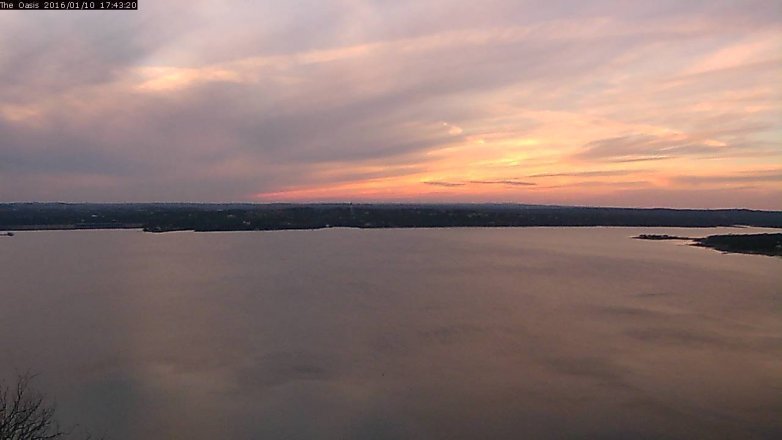 Lake Travis webcam, January 10, 2016 4:50 PM CT