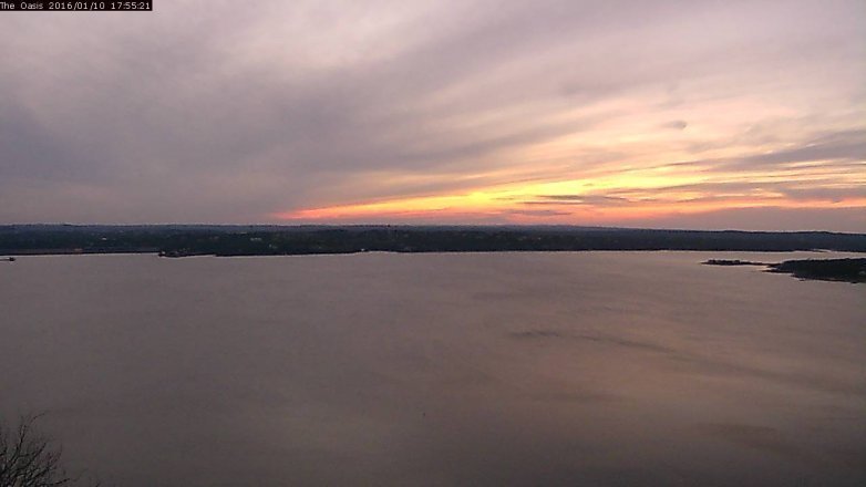 Lake Travis webcam, January 10, 2016 5:00 PM CT