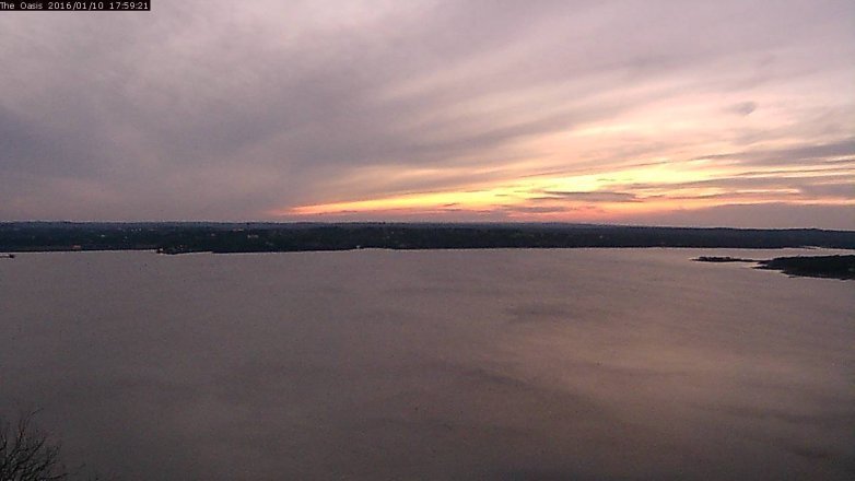 Lake Travis webcam, January 10, 2016 5:05 PM CT