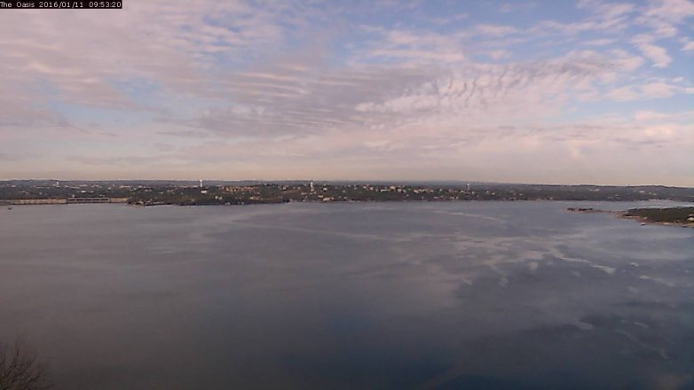 Lake Travis webcam, January 11, 2016 9:00 AM CT