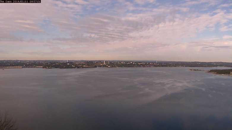 Lake Travis webcam, January 11, 2016 9:05 AM CT