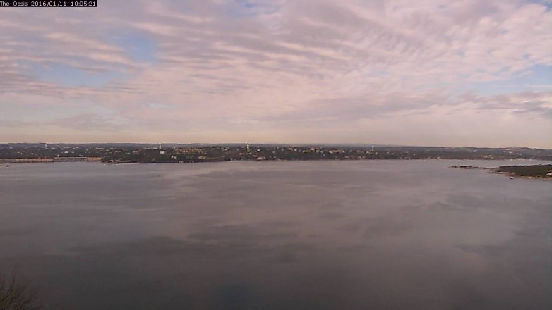 Lake Travis webcam, January 11, 2016 9:10 AM CT