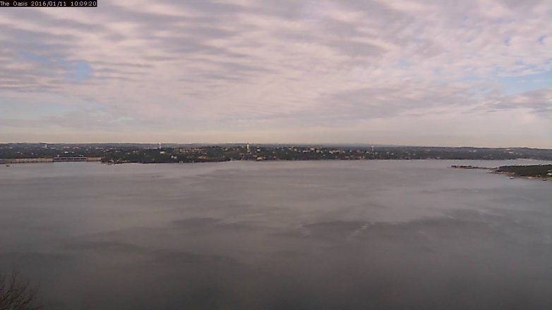 Lake Travis webcam, January 11, 2016 9:15 AM CT