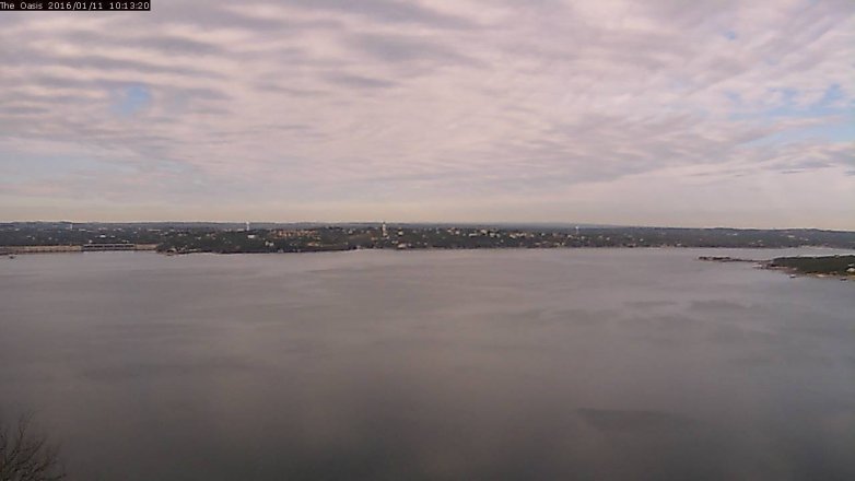 Lake Travis webcam, January 11, 2016 9:20 AM CT