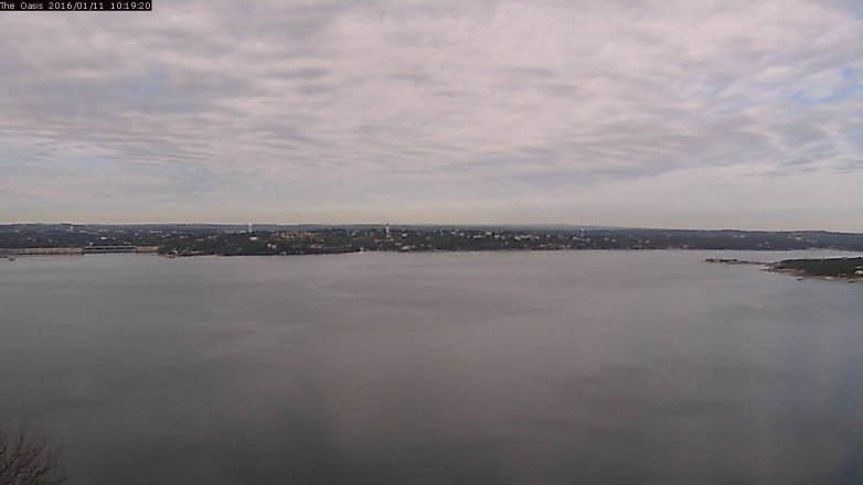 Lake Travis webcam, January 11, 2016 9:25 AM CT