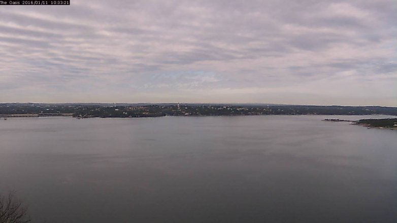Lake Travis webcam, January 11, 2016 9:40 AM CT