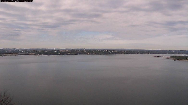 Lake Travis webcam, January 11, 2016 9:50 AM CT