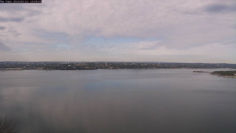 Lake Travis webcam, January 11, 2016 9:55 AM CT