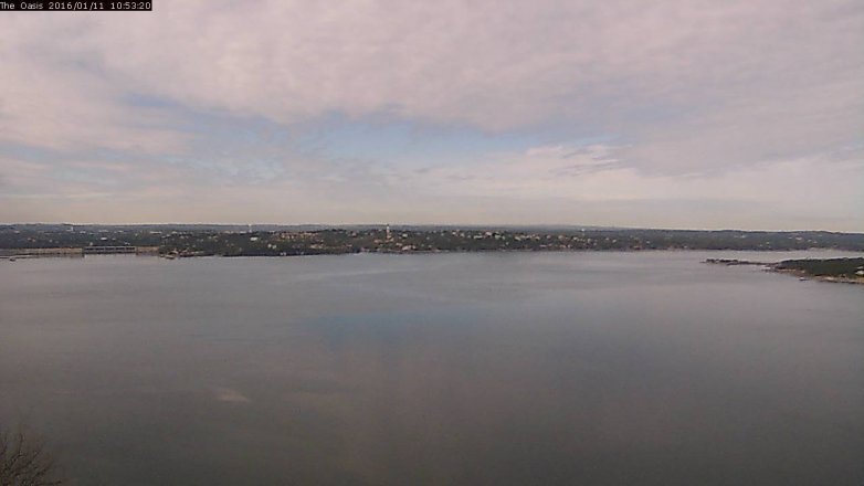Lake Travis webcam, January 11, 2016 10:00 AM CT