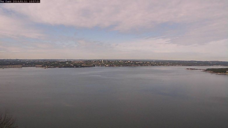 Lake Travis webcam, January 11, 2016 10:05 AM CT