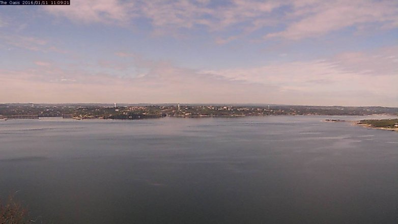 Lake Travis webcam, January 11, 2016 10:15 AM CT