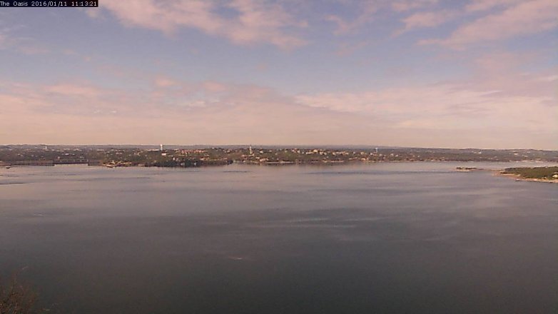 Lake Travis webcam, January 11, 2016 10:20 AM CT